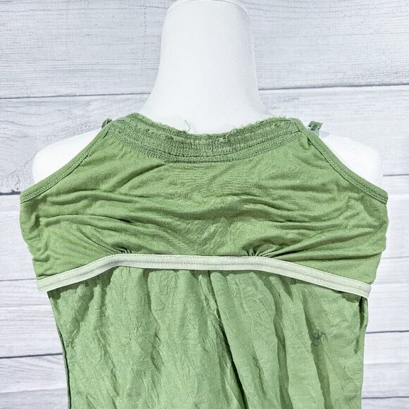 Basic Tank Top | Spaghetti Strap | Textured | Green | Medium | Y2K | Women - Picture 8 of 12